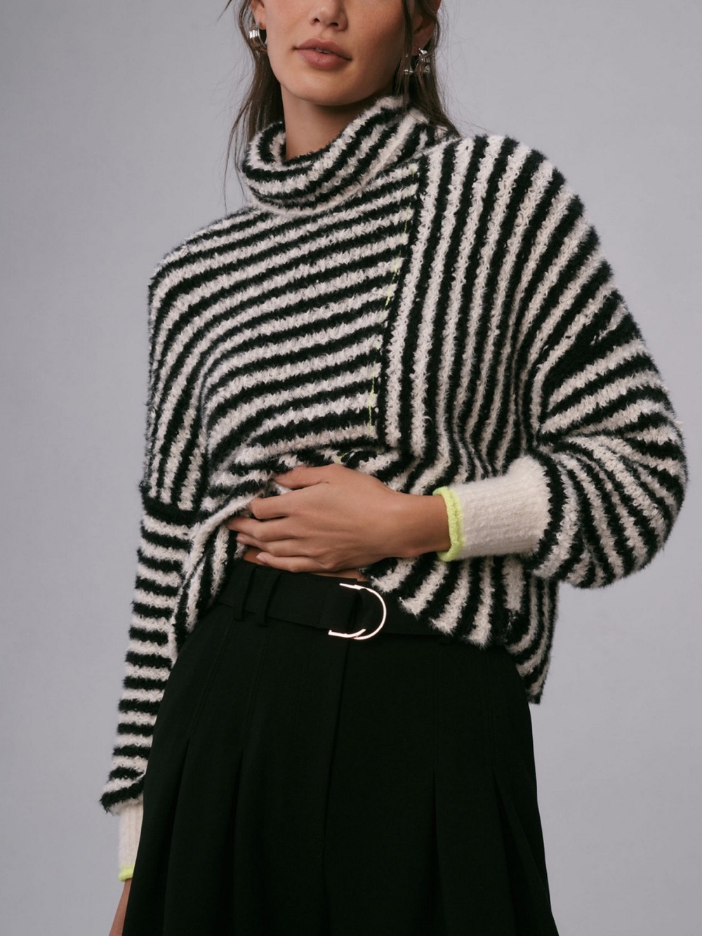 Anthropologie Pilcro Illusion Stripe Turtleneck Sweater - Medium